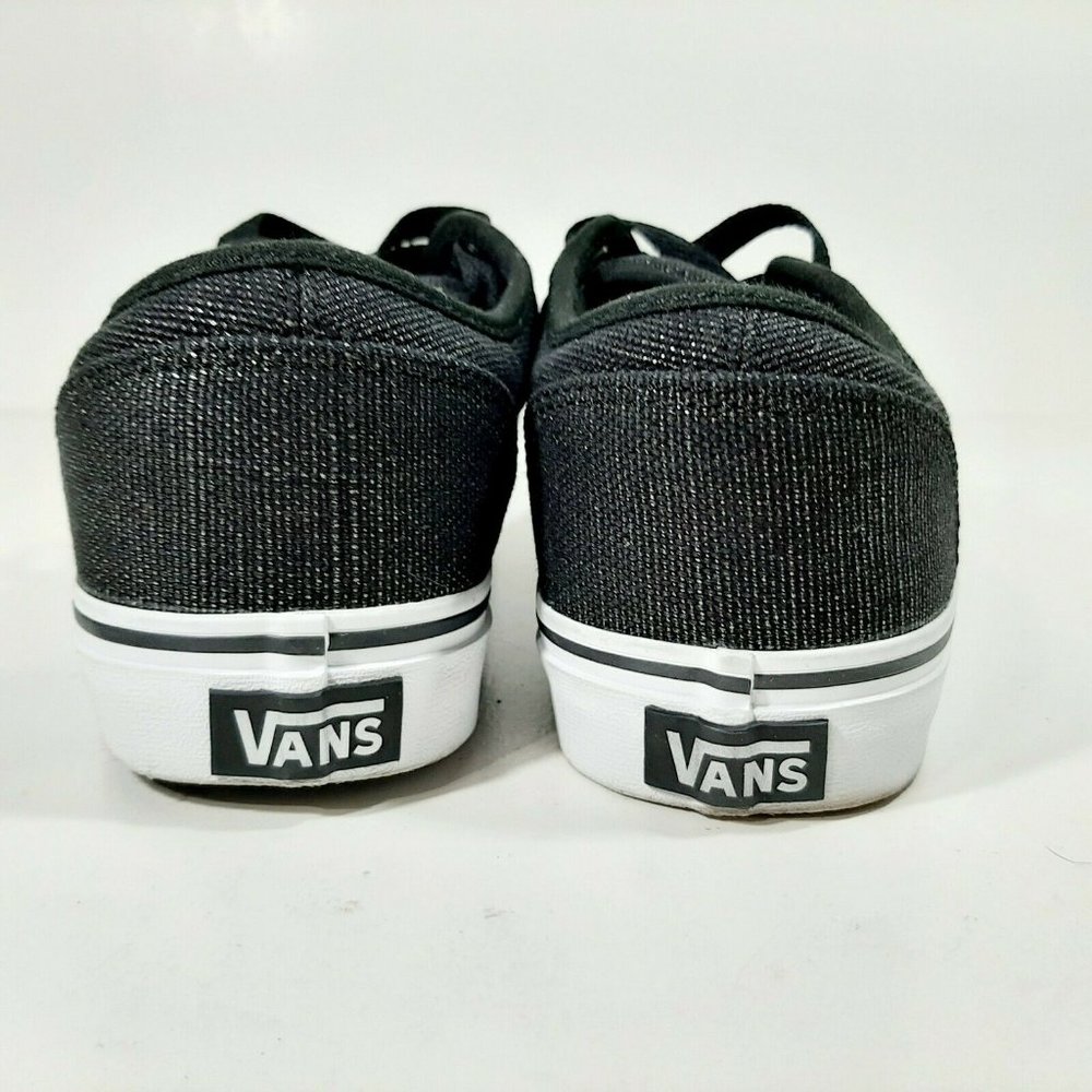 Vans Women's Canvas Shoes Size 8.5 Black Shiny - Picture 4 of 6